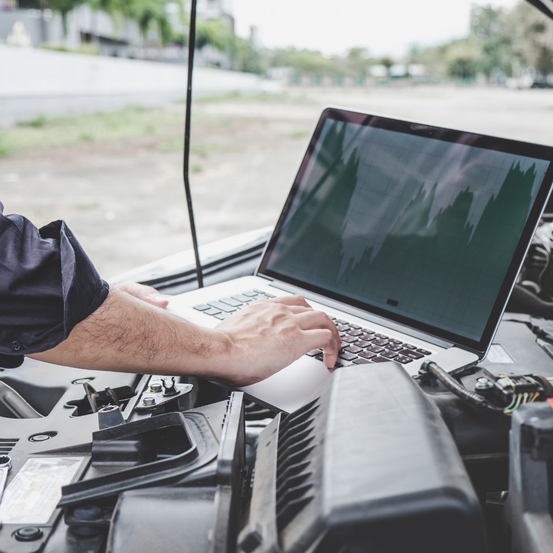 Mechanic running diagnostics