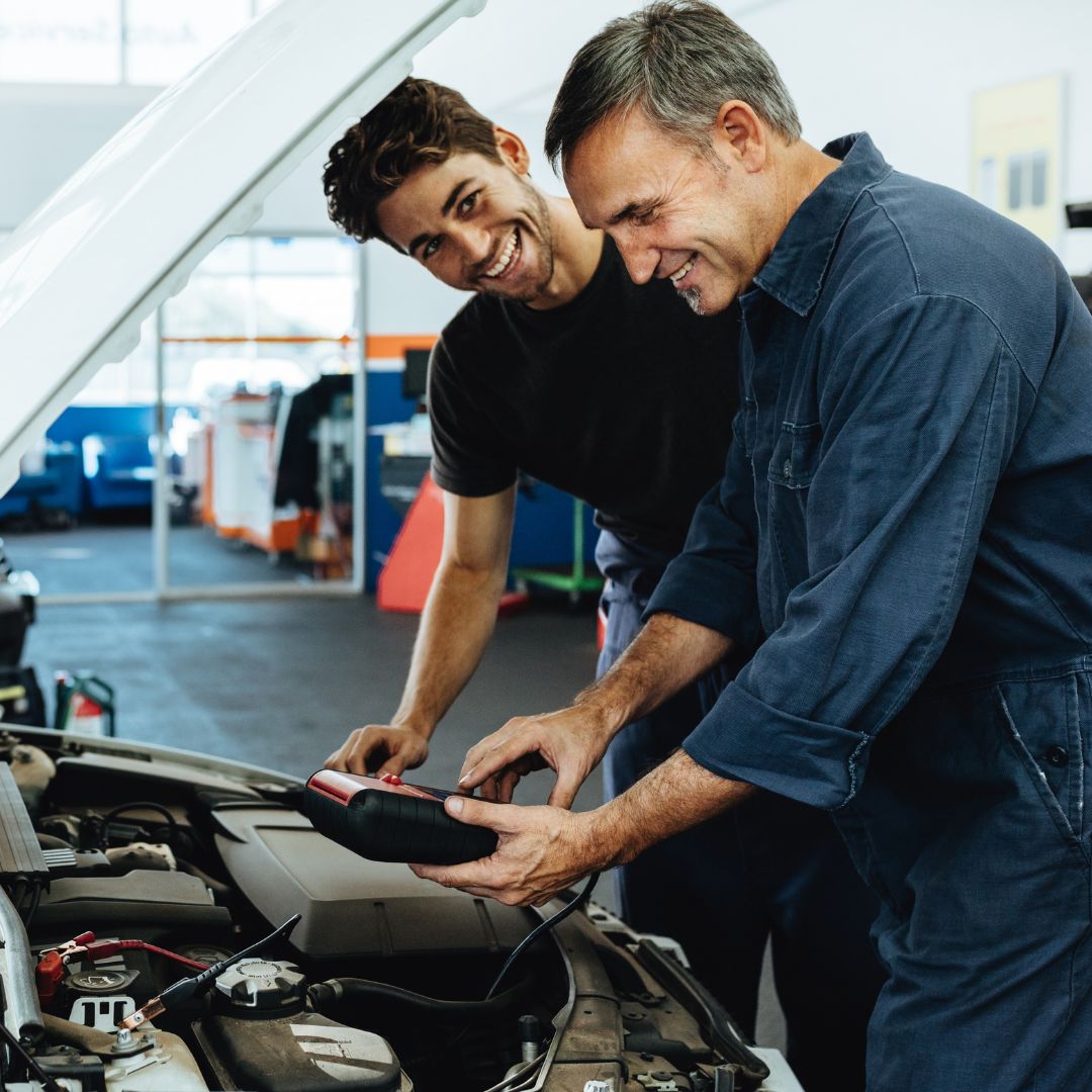 Mechanic running diagnostics