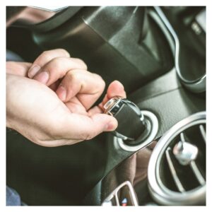 turning a key in a car ignition