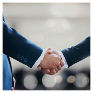 Two people giving a handshake